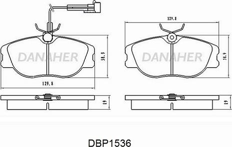 Danaher DBP1536 - Гальмівні колодки, дискові гальма autozip.com.ua