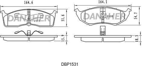 Danaher DBP1531 - Гальмівні колодки, дискові гальма autozip.com.ua