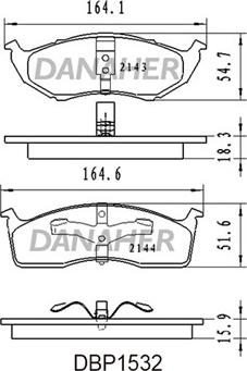 Danaher DBP1532 - Гальмівні колодки, дискові гальма autozip.com.ua