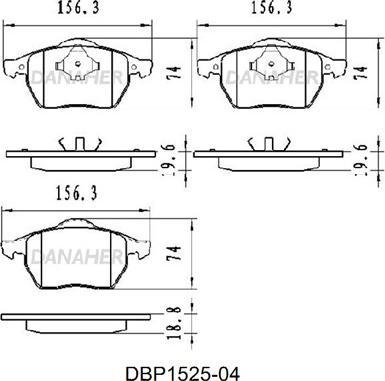 Danaher DBP1525-04 - Гальмівні колодки, дискові гальма autozip.com.ua