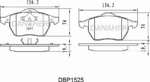 Danaher DBP1525 - Гальмівні колодки, дискові гальма autozip.com.ua