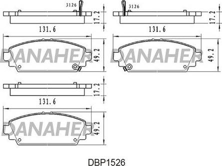 Danaher DBP1526 - Гальмівні колодки, дискові гальма autozip.com.ua