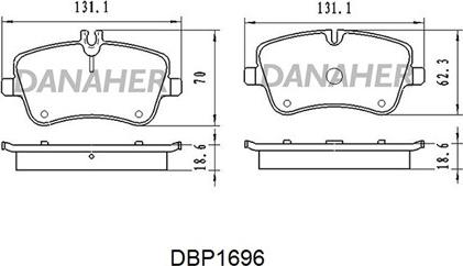 Danaher DBP1696 - Гальмівні колодки, дискові гальма autozip.com.ua