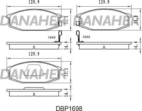 Danaher DBP1698 - Гальмівні колодки, дискові гальма autozip.com.ua