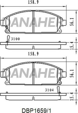 Danaher DBP1659/1 - Гальмівні колодки, дискові гальма autozip.com.ua