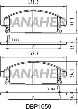 Danaher DBP1659 - Гальмівні колодки, дискові гальма autozip.com.ua