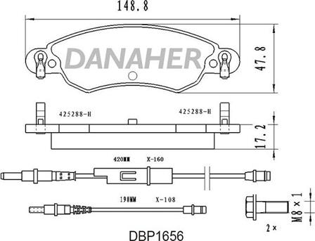 Danaher DBP1656 - Гальмівні колодки, дискові гальма autozip.com.ua