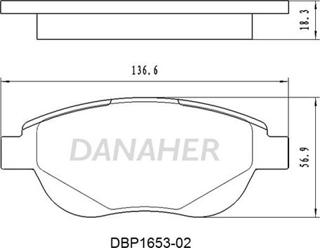 Danaher DBP1653-02 - Гальмівні колодки, дискові гальма autozip.com.ua