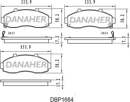 Danaher DBP1664 - Гальмівні колодки, дискові гальма autozip.com.ua