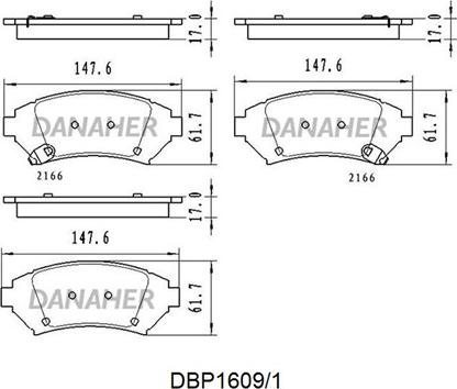 Danaher DBP1609/1 - Гальмівні колодки, дискові гальма autozip.com.ua