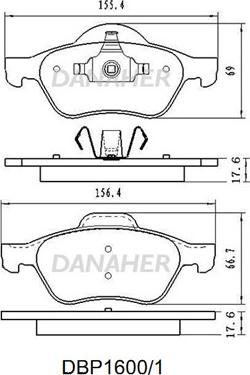 Danaher DBP1600/1 - Гальмівні колодки, дискові гальма autozip.com.ua