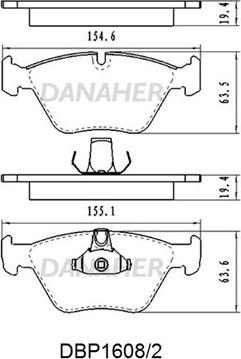 Danaher DBP1608/2 - Гальмівні колодки, дискові гальма autozip.com.ua