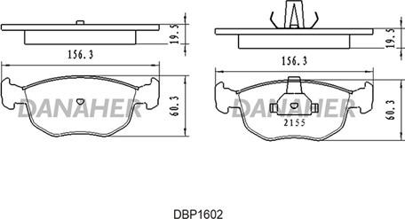 Danaher DBP1602 - Гальмівні колодки, дискові гальма autozip.com.ua