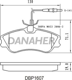 Danaher DBP1607 - Гальмівні колодки, дискові гальма autozip.com.ua