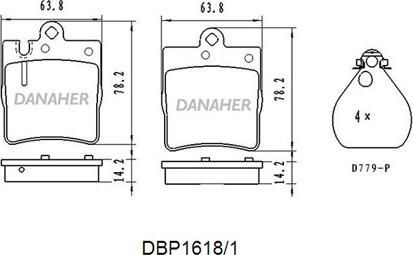 Danaher DBP1618/1 - Гальмівні колодки, дискові гальма autozip.com.ua