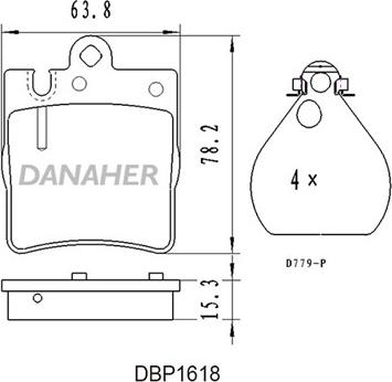 Danaher DBP1618 - Гальмівні колодки, дискові гальма autozip.com.ua