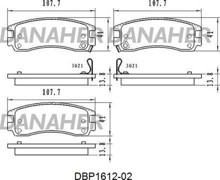 Danaher DBP1612-02 - Гальмівні колодки, дискові гальма autozip.com.ua