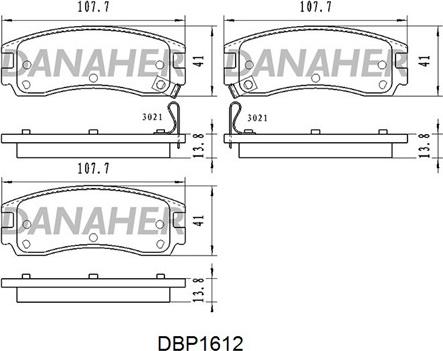Danaher DBP1612 - Гальмівні колодки, дискові гальма autozip.com.ua