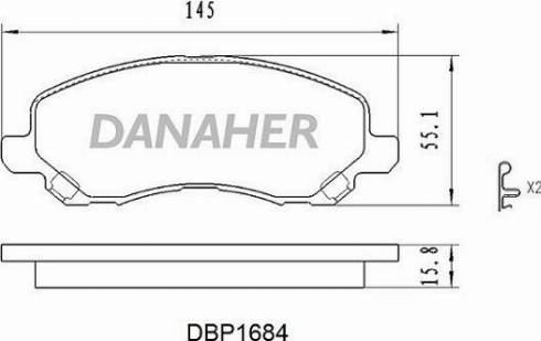 Danaher DBP1684 - Гальмівні колодки, дискові гальма autozip.com.ua