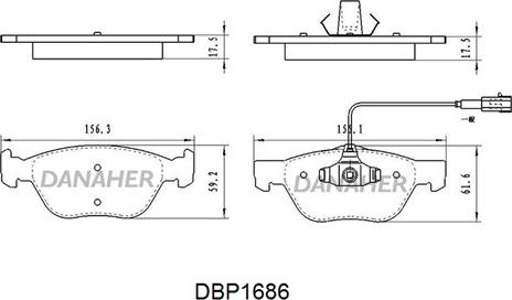 Danaher DBP1686 - Гальмівні колодки, дискові гальма autozip.com.ua