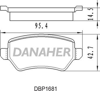Danaher DBP1681 - Гальмівні колодки, дискові гальма autozip.com.ua