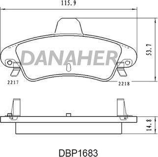 Danaher DBP1683 - Гальмівні колодки, дискові гальма autozip.com.ua