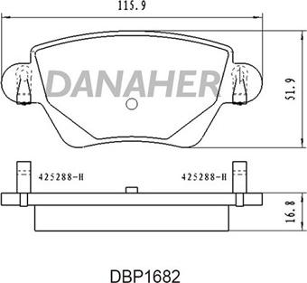 Danaher DBP1682 - Гальмівні колодки, дискові гальма autozip.com.ua