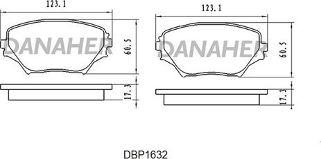 Danaher DBP1632 - Гальмівні колодки, дискові гальма autozip.com.ua