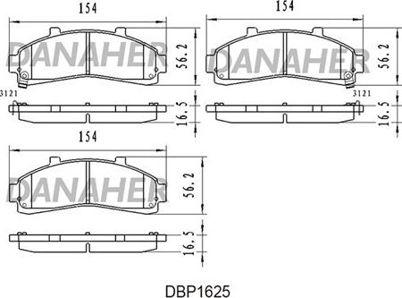Danaher DBP1625 - Гальмівні колодки, дискові гальма autozip.com.ua