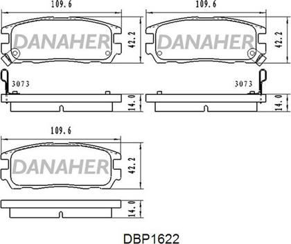 Danaher DBP1622 - Гальмівні колодки, дискові гальма autozip.com.ua