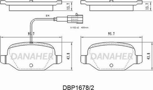 Danaher DBP1678/2 - Гальмівні колодки, дискові гальма autozip.com.ua