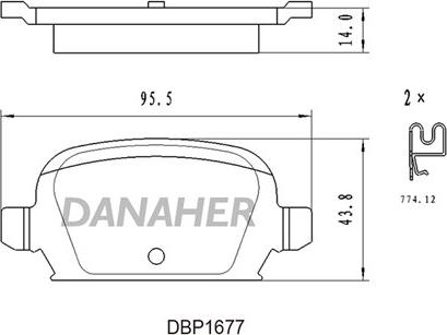 Danaher DBP1677 - Гальмівні колодки, дискові гальма autozip.com.ua