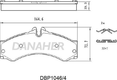 Danaher DBP1046/4 - Гальмівні колодки, дискові гальма autozip.com.ua