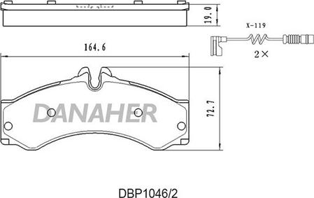 Danaher DBP1046/2 - Гальмівні колодки, дискові гальма autozip.com.ua