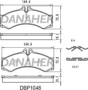 Danaher DBP1046 - Гальмівні колодки, дискові гальма autozip.com.ua