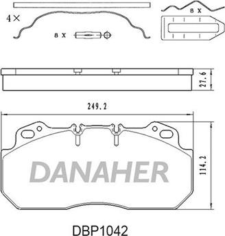 Danaher DBP1042 - Гальмівні колодки, дискові гальма autozip.com.ua