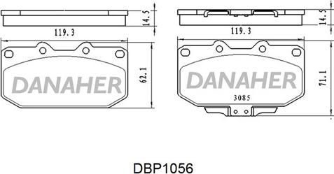 Danaher DBP1056 - Гальмівні колодки, дискові гальма autozip.com.ua