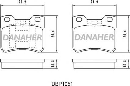 Danaher DBP1051 - Гальмівні колодки, дискові гальма autozip.com.ua