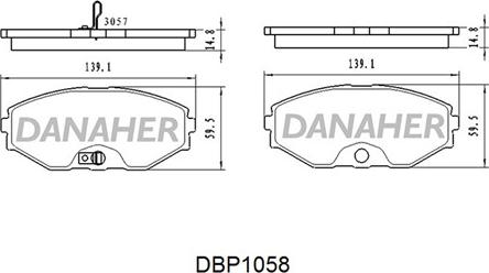 Danaher DBP1058 - Гальмівні колодки, дискові гальма autozip.com.ua