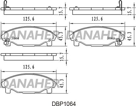 Danaher DBP1064 - Гальмівні колодки, дискові гальма autozip.com.ua