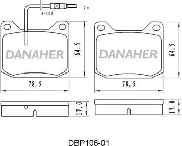 Danaher DBP106-01 - Гальмівні колодки, дискові гальма autozip.com.ua