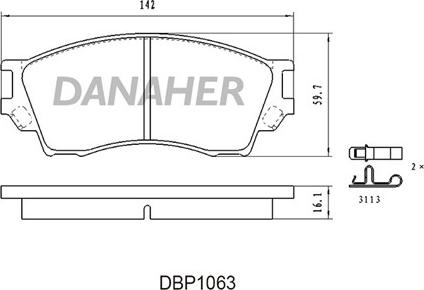 Danaher DBP1063 - Гальмівні колодки, дискові гальма autozip.com.ua