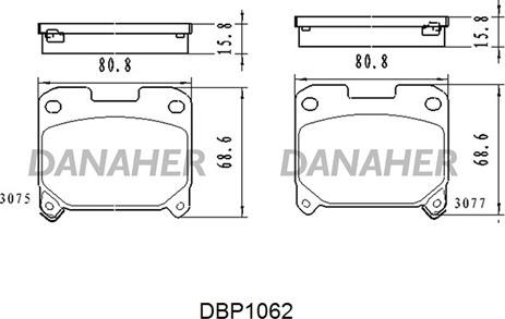 Danaher DBP1062 - Гальмівні колодки, дискові гальма autozip.com.ua