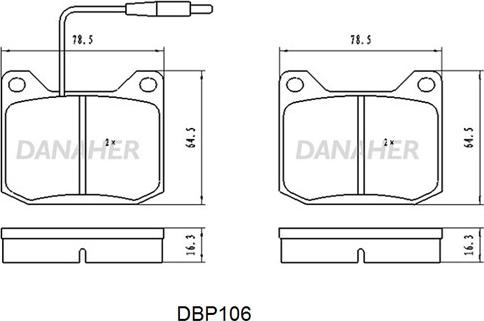 Danaher DBP106 - Гальмівні колодки, дискові гальма autozip.com.ua