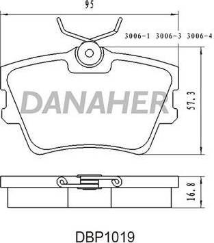 Danaher DBP1019 - Гальмівні колодки, дискові гальма autozip.com.ua
