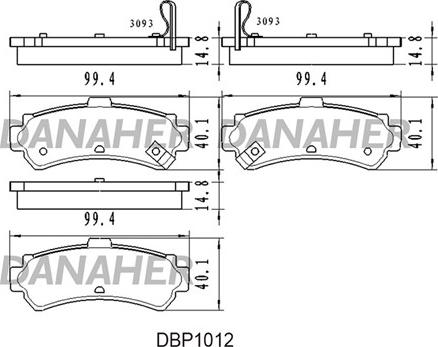 Danaher DBP1012 - Гальмівні колодки, дискові гальма autozip.com.ua