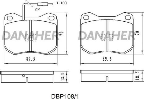 Danaher DBP108/1 - Гальмівні колодки, дискові гальма autozip.com.ua