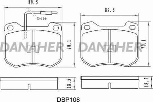 Danaher DBP108 - Гальмівні колодки, дискові гальма autozip.com.ua