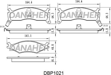 Danaher DBP1021 - Гальмівні колодки, дискові гальма autozip.com.ua