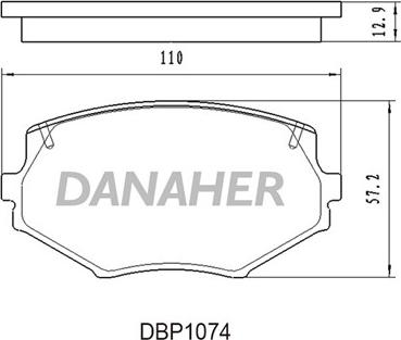 Danaher DBP1074 - Гальмівні колодки, дискові гальма autozip.com.ua